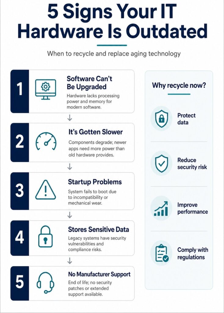 5 signs your it hardware is outdated and needs IT hardware recycling